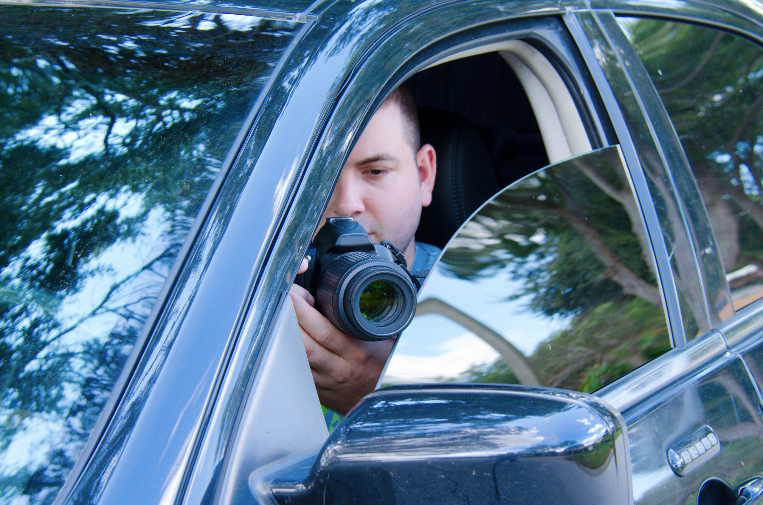 Private investigator stakeout photo documentation